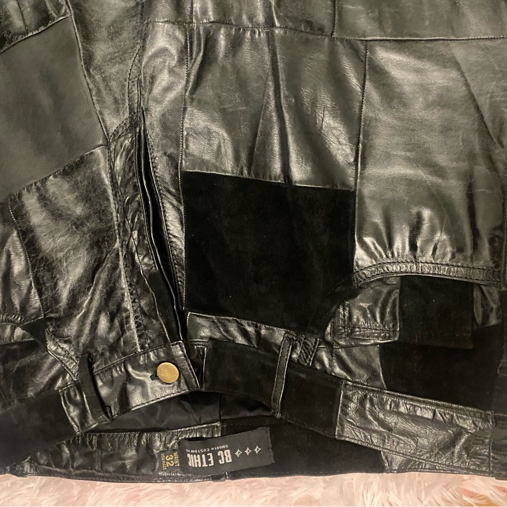 Bc Ethic Leather Patchwork Pants - image 8